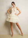 Cocktail Dresses Glitter Homecoming Short Corset Prom Dress Champagne