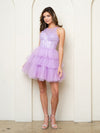 Cocktail Dresses Glitter Homecoming Short Corset Prom Dress Lilac