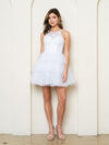 Cocktail Dresses Glitter Homecoming Short Corset Prom Dress White