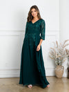 Mother of the Bride Dresses Pleated Long Mother of the Bride Formal Dress Hunter Green