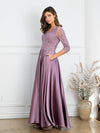 Mother of the Bride Dresses Long Formal Mother of the Bride Lace Dress Mauve