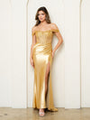 Prom Dresses Long Formal Beaded Corset Prom Dress Gold