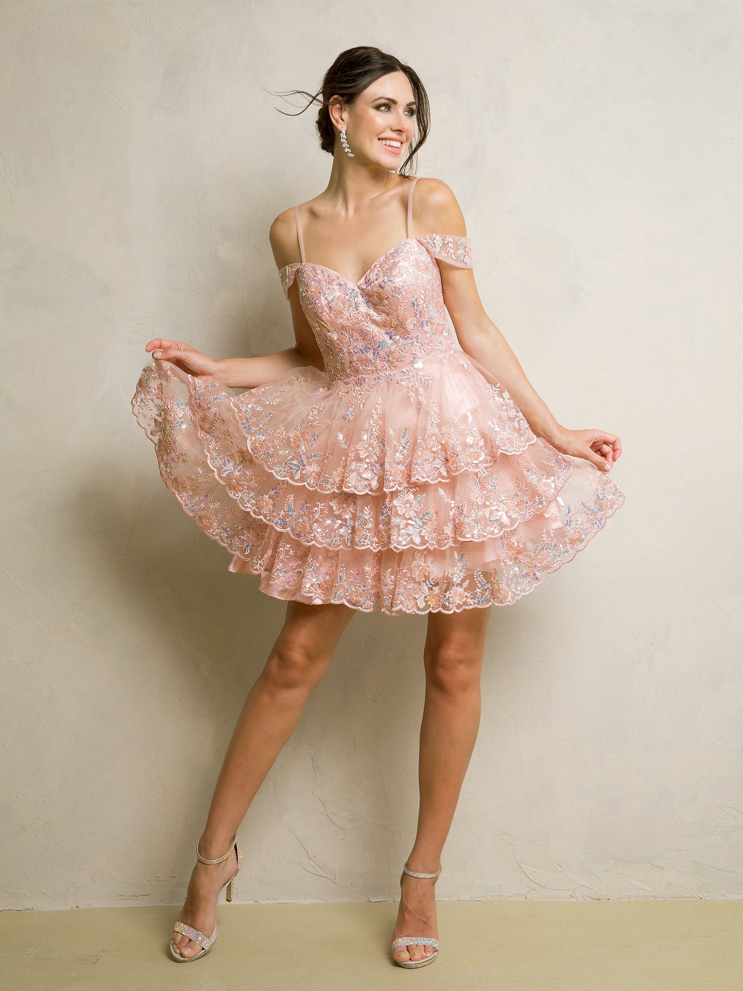 Cocktail Dresses A Line Homecoming Short  Lace Cocktail Dress Dusty Rose
