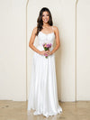 Wedding Dresses Simple Long Corset A Line Lace Wedding Dress Off White
