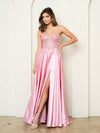 Prom Dresses A Line Long Formal Lace Sequin Prom Dress Dusty Rose