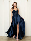 Prom Dresses A Line Long Formal Lace Sequin Prom Dress Navy