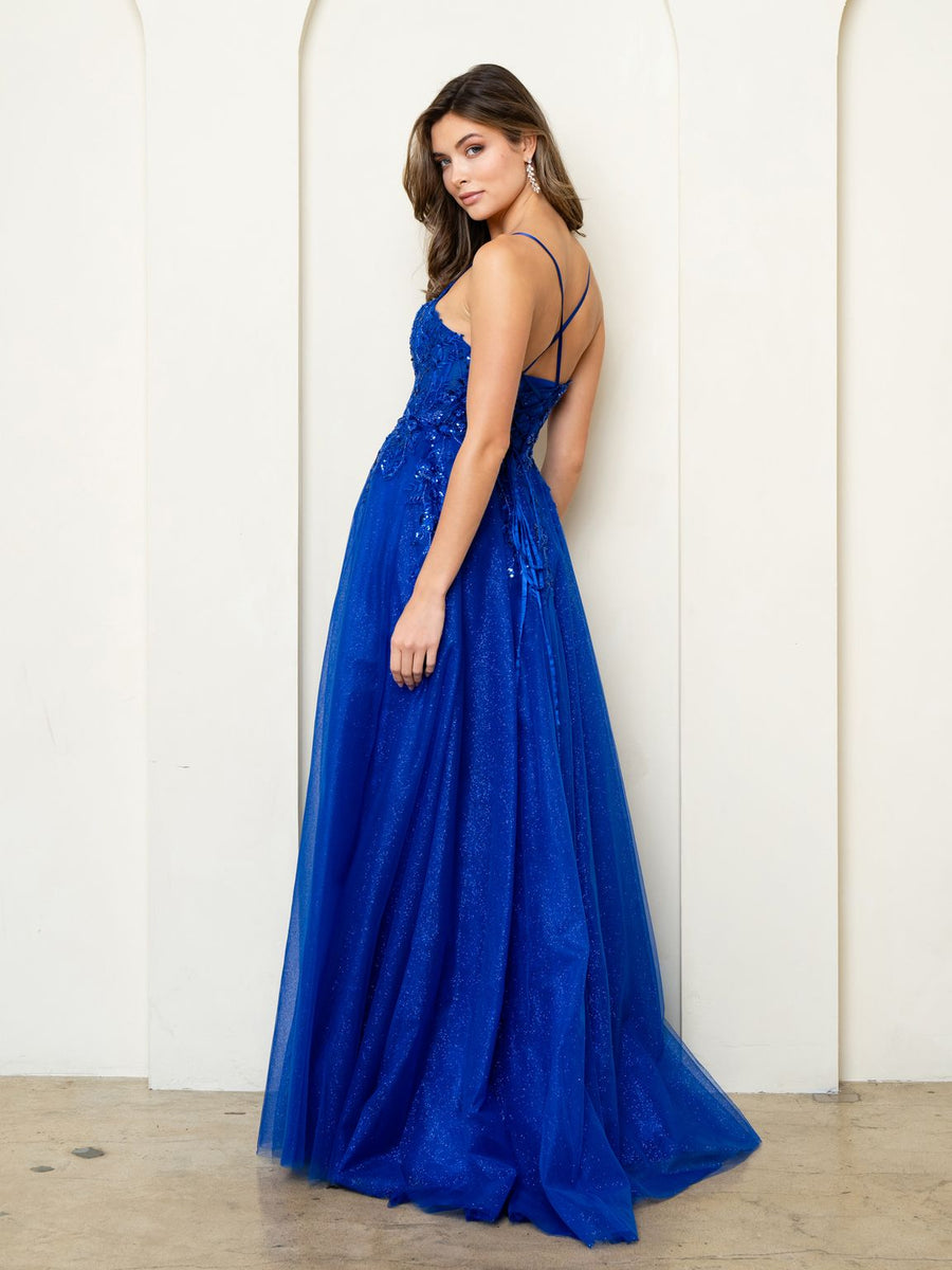 Prom Dresses Long Ball Gown Beaded Sequin Prom Dress Royal