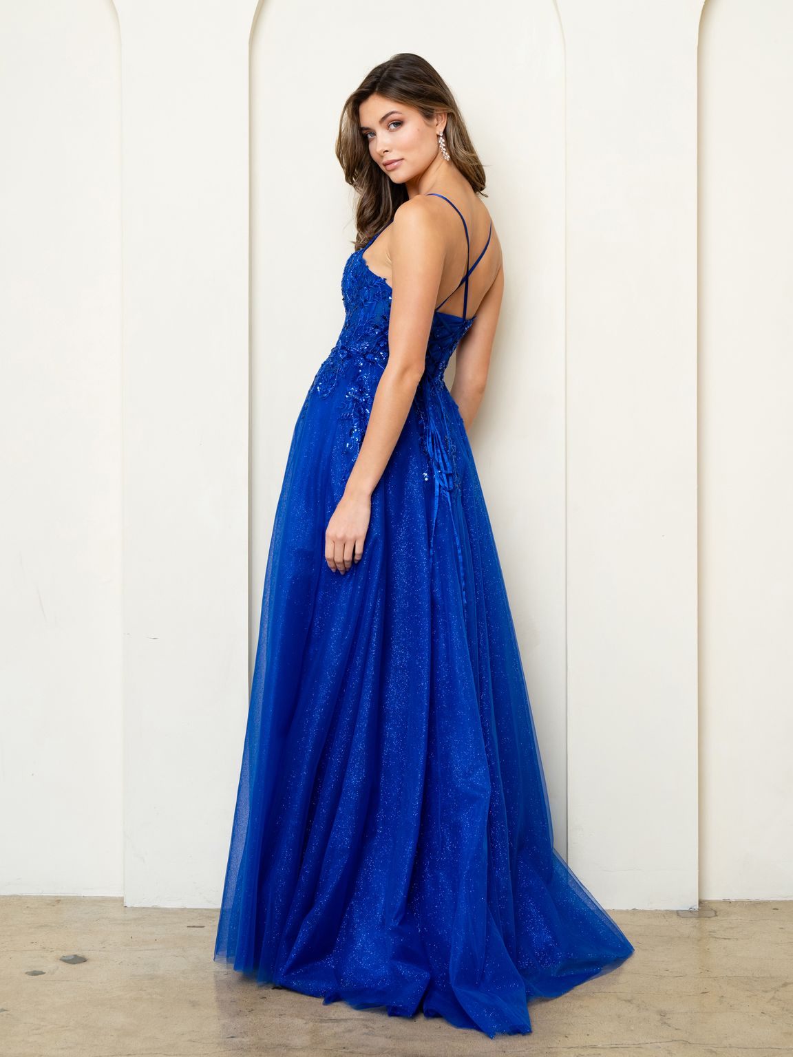 Prom Dresses Long Ball Gown Beaded Sequin Prom Dress Royal