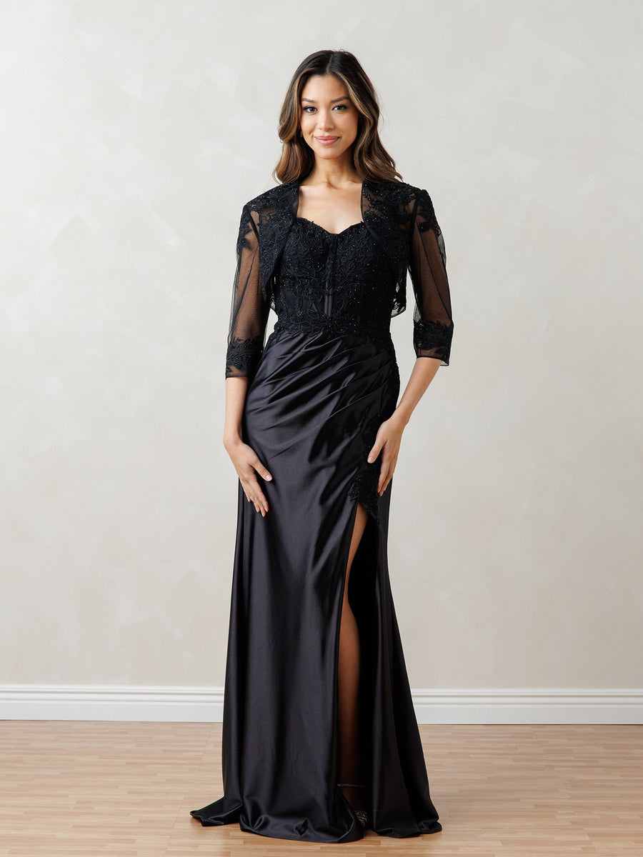 Formal Dresses Long Evening Formal Floral Lace Dress Black