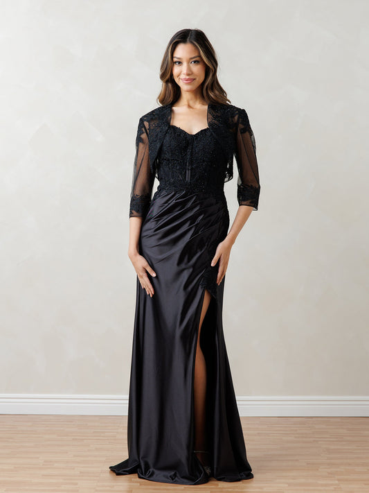Formal Dresses Long Evening Formal Floral Lace Dress Black