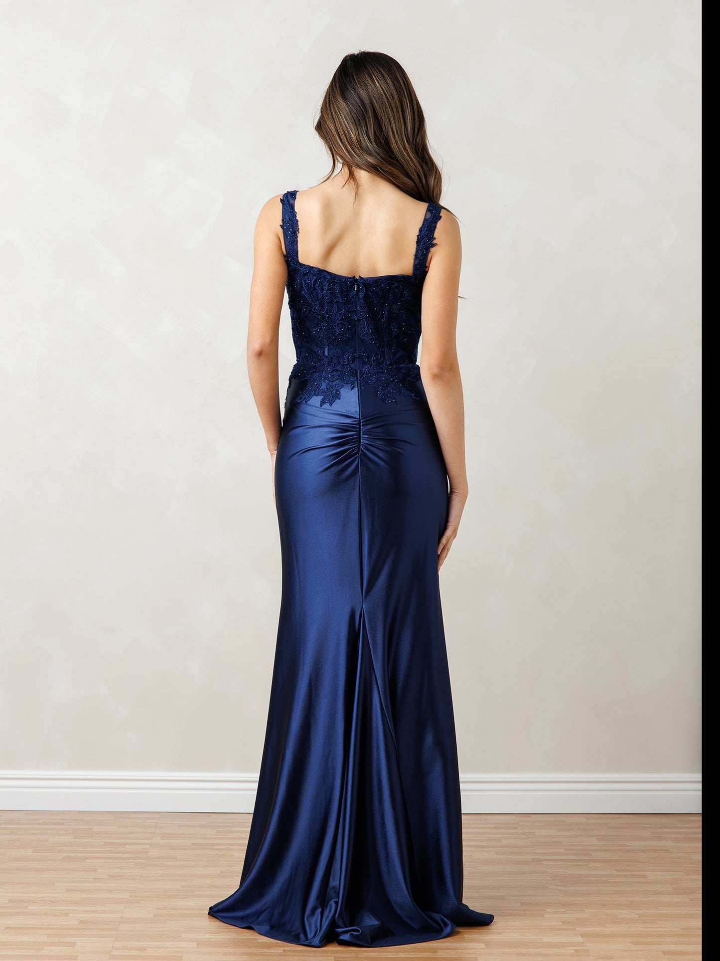 Formal Dresses Long Evening Formal Floral Lace Dress Navy