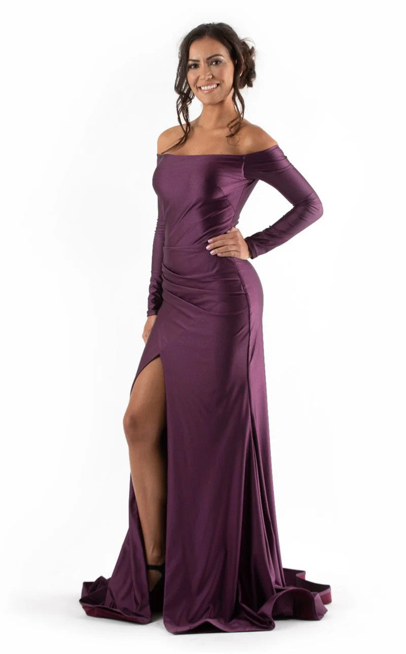 Prom Dresses Long Slit Formal Slit Evening Dress Plum