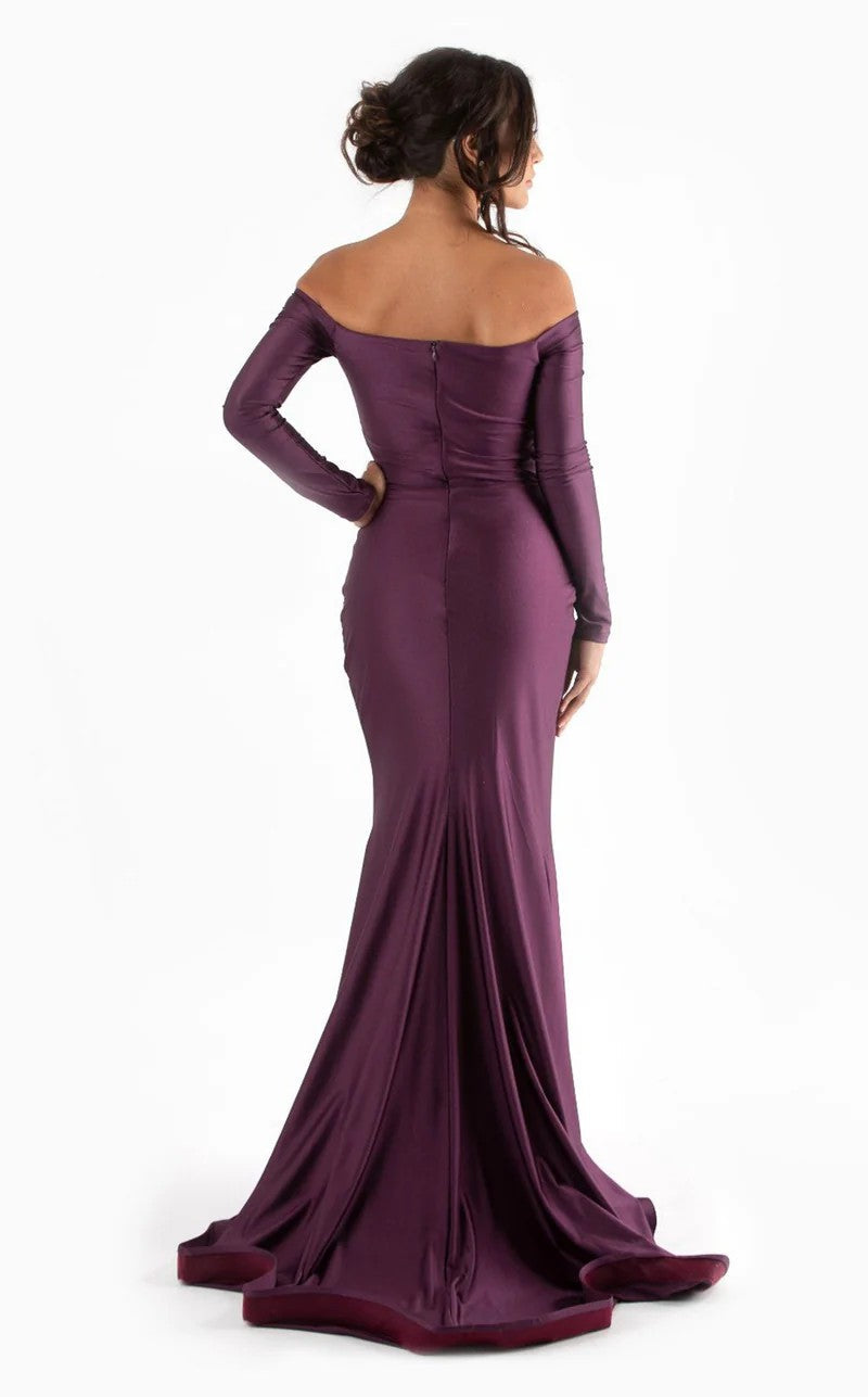Prom Dresses Long Slit Formal Slit Evening Dress Plum