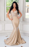 Prom Dresses Mermaid Long Formal Prom Sequin Dress Champagne