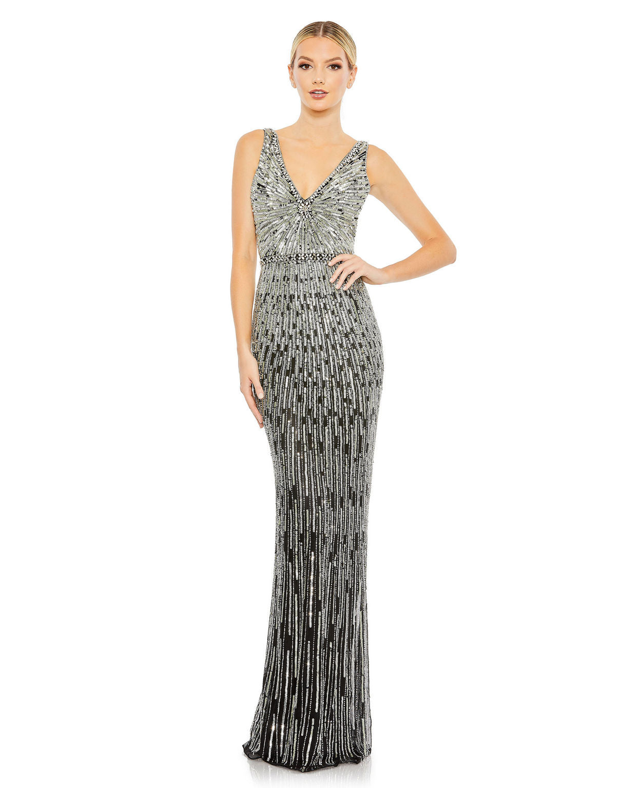 Prom Dresses Prom Formal Long Sequin Dress Black Silver