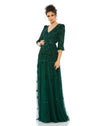 Formal Dresses Floral Beaded Formal Prom Long dress Deep Emerald