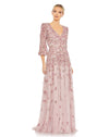 Formal Dresses Floral Beaded Formal Prom Long dress Rose