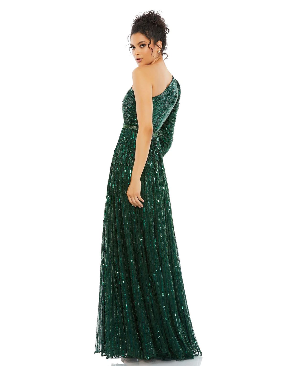 Prom Dresses Long One Shoulder A Line Prom Dress Emerald