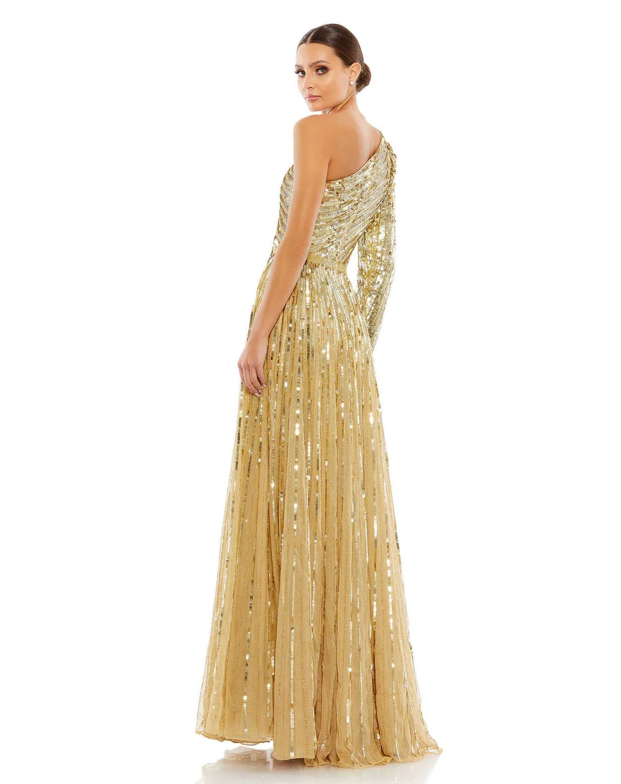 Prom Dresses Long One Shoulder A Line Prom Dress Gold