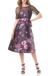 Cocktail Dresses Floral Print Cocktail Midi Dress DEEP PORT