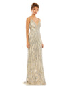 Prom Dresses Fitted Sequin Beaded Formal Prom Long Dress Silver Nude