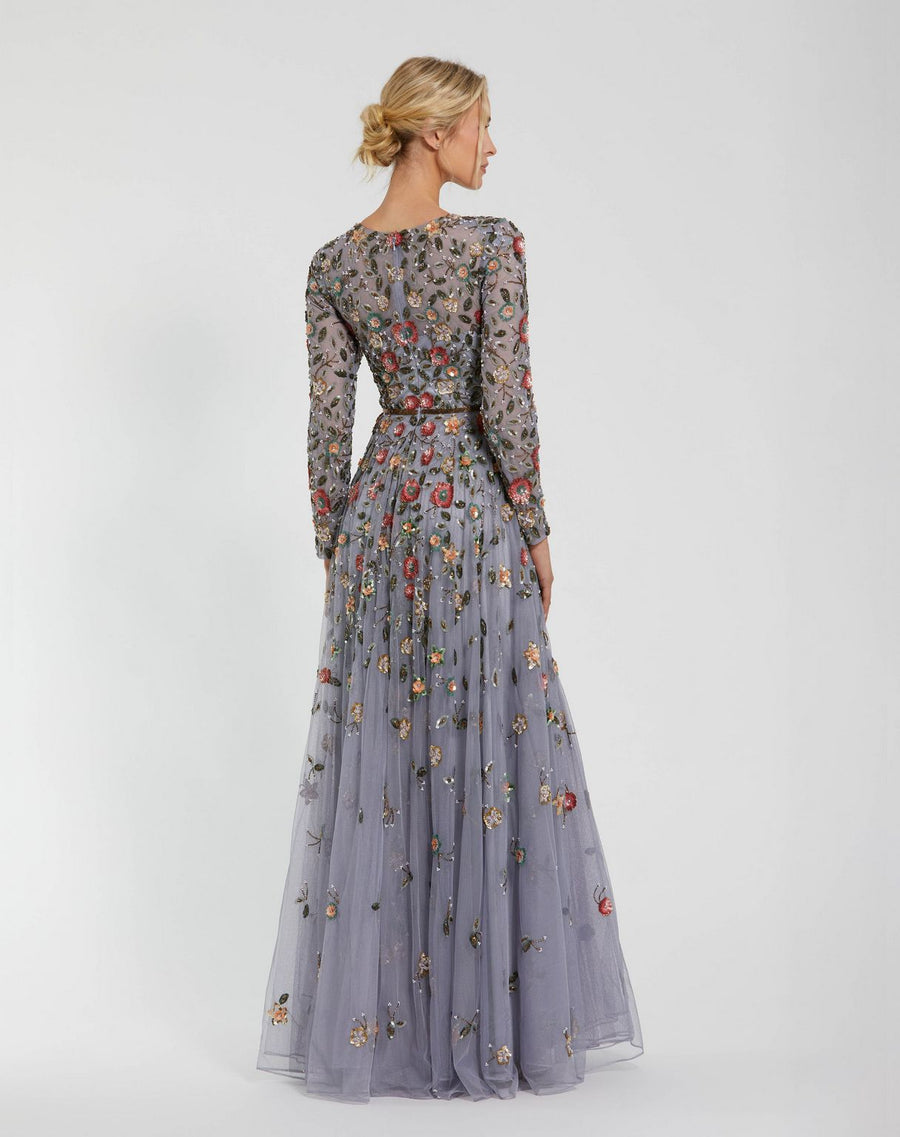 Mother of the Bride Dress Long Mother of the Bride Dress Grey Multi