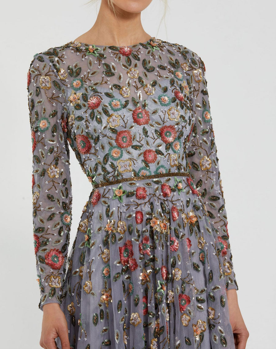 Mother of the Bride Dress Long Mother of the Bride Dress Grey Multi