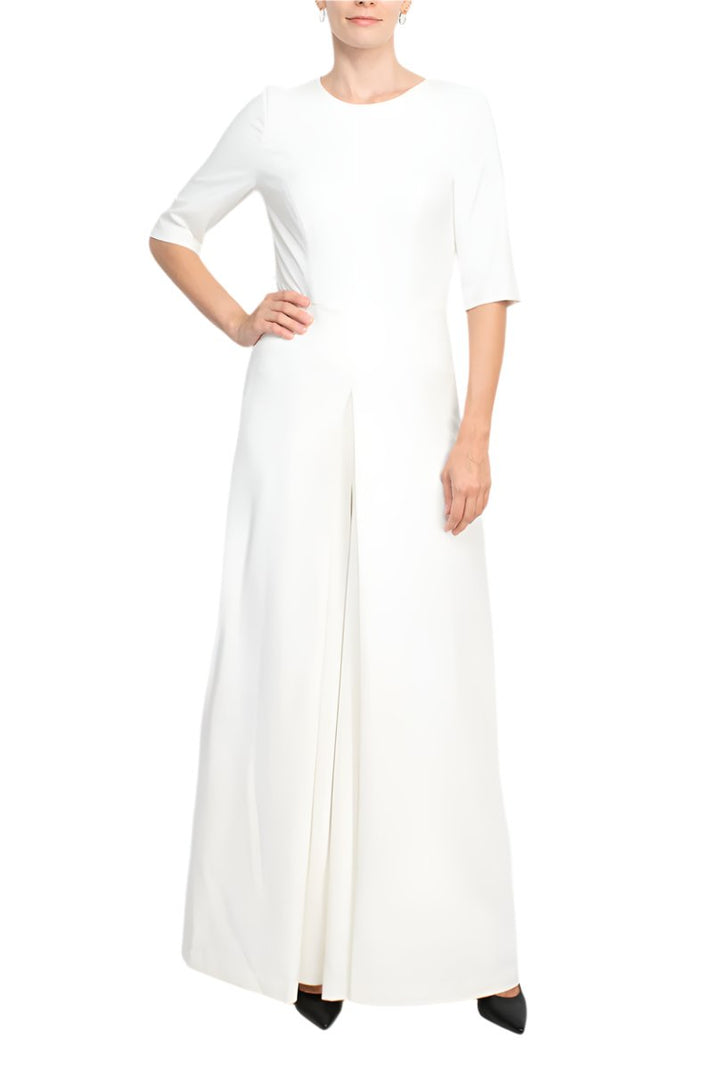Jumpsuit Pleated Long Formal Jumpsuit Ivory