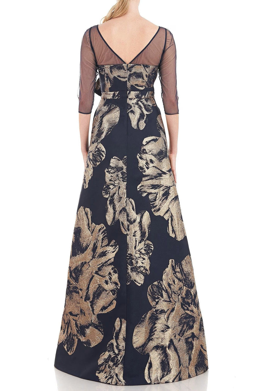 Jumpsuit Long 3/4 Sleeve Formal Jumpsuit DEEP NAVY BRONZE