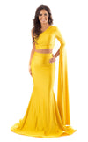 Prom Dresses Long Formal Fitted Two Piece Prom Dress Light Yellow