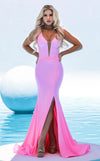 Prom Dresses Fitted Long Formal Slit Prom Dress Bubble Gum