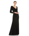 Formal Dresses Beaded Long Sleeve Formal Prom Dress  Black