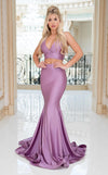 Prom Dresses Two Piece Long Formal Prom Dress Lavender Mist