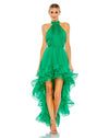 Cocktail Dresses High Low Halter Tiered Cocktail Dress Emerald