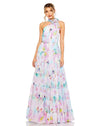 Formal Dresses Long Floral Tiered Formal Prom Halter Dress Multi