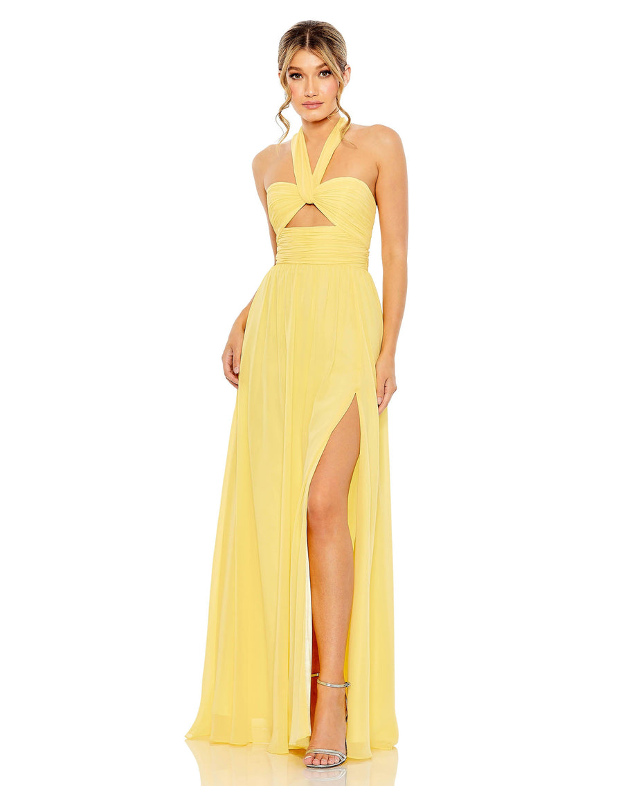 Prom Dresses Long Halter Chiffon Formal Gown Sunshine