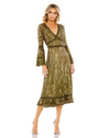 Cocktail Dresses Cocktail Midi Length Sequin Dress Light Olive
