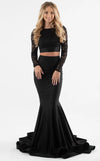 Prom Dresses Long Two Piece Formal Lace Prom Mermaid Dress Black