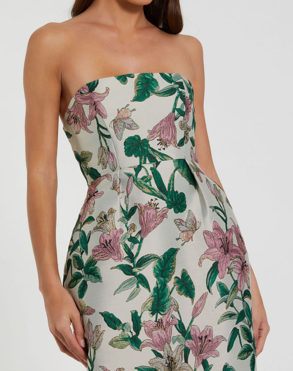Cocktail Dresses Fitted Midi Floral Tea Length Cocktail Dress Lily