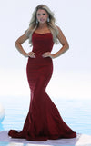 Prom Dresses Mermaid Long Prom Fitted Formal Dress Burgundy