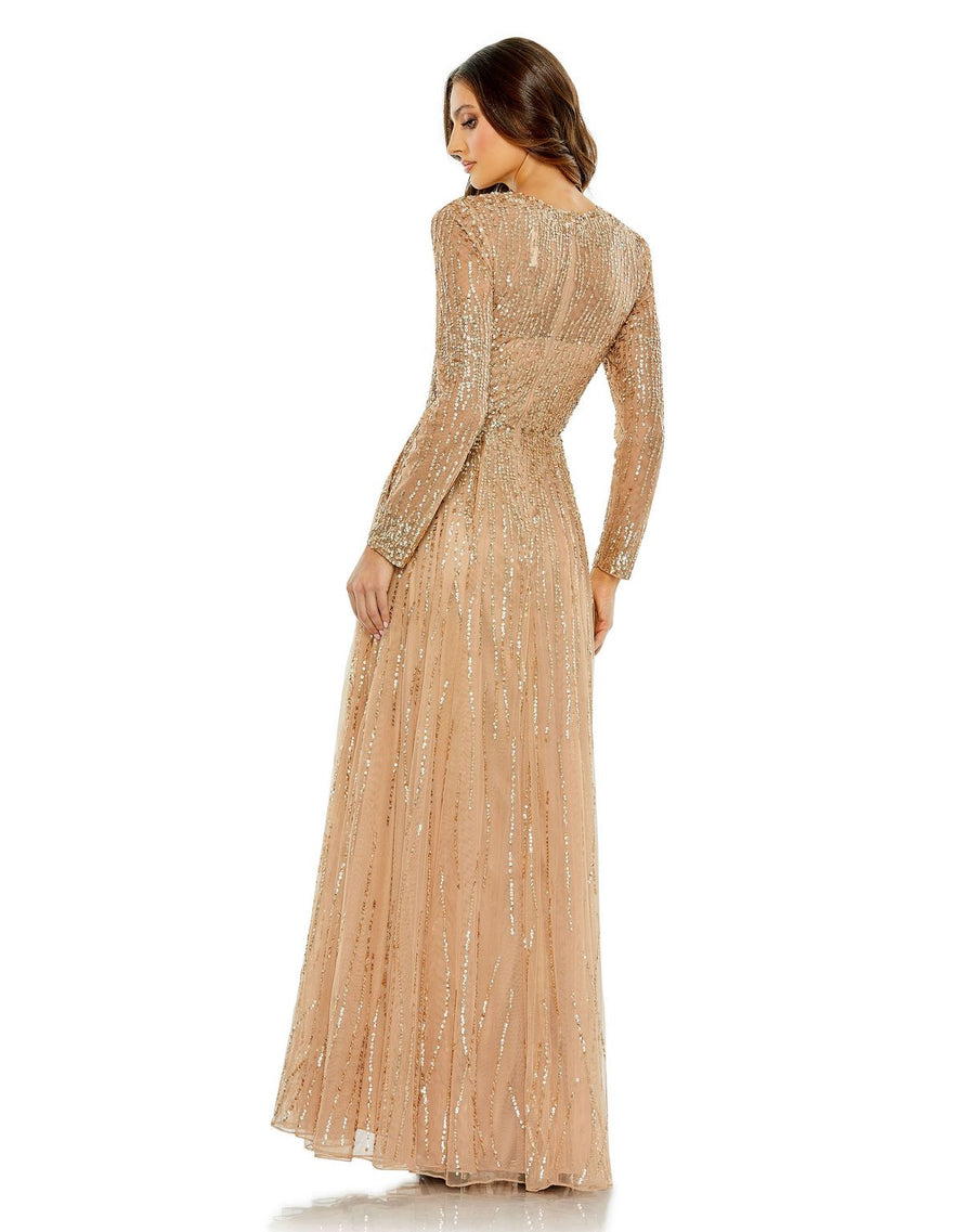 Formal Dresses Long Sequin A Line Formal Evening Gown Latte