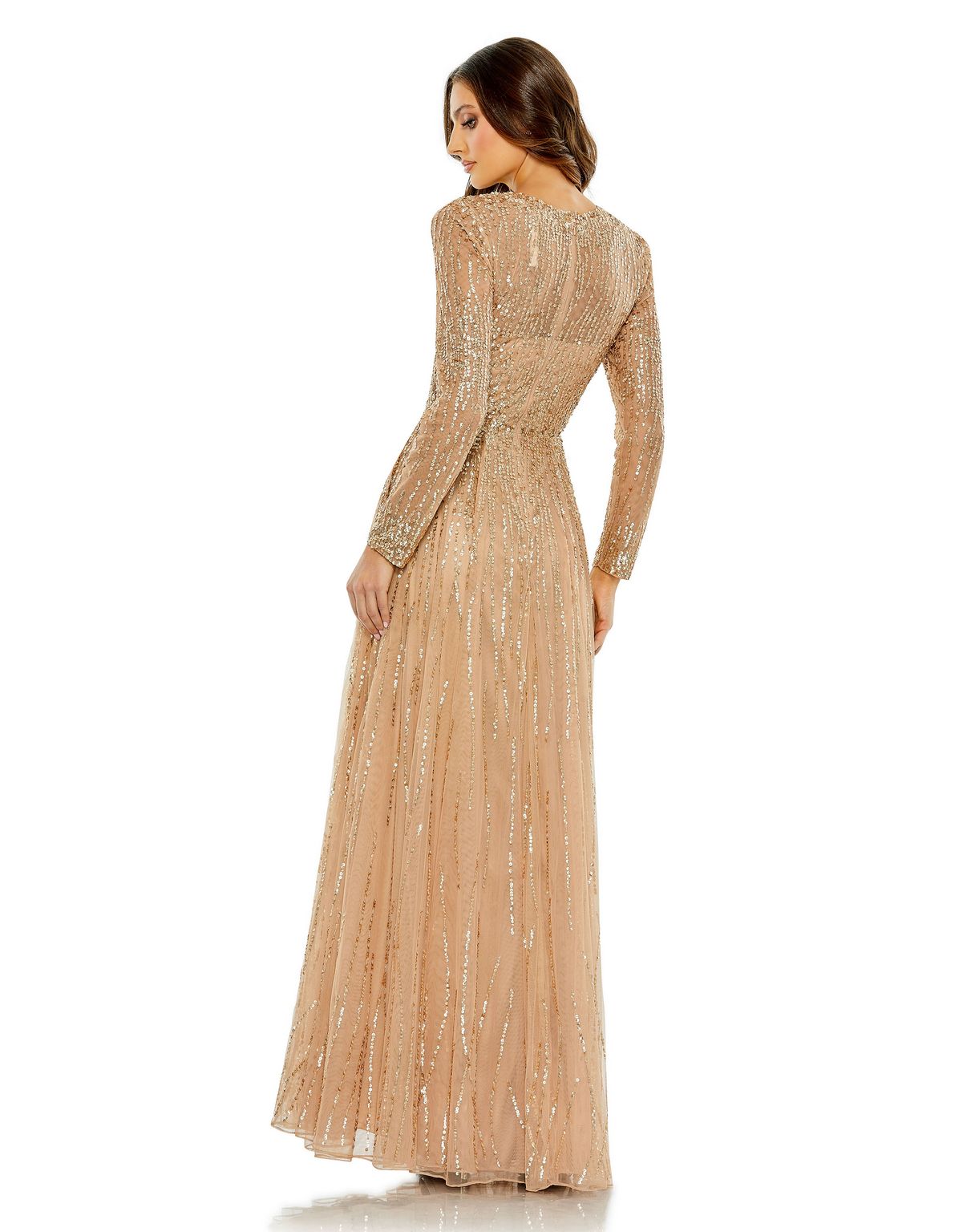 Formal Dresses Long Sequin A Line Formal Evening Gown Latte