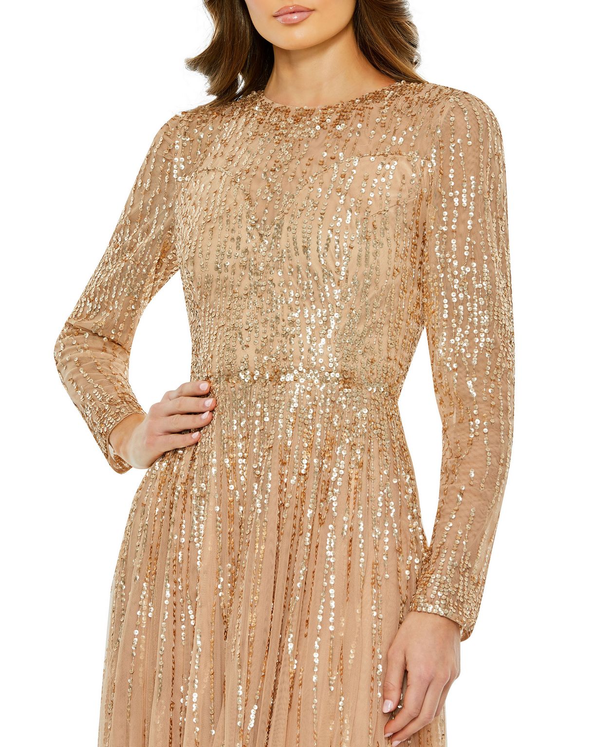 Formal Dresses Long Sequin A Line Formal Evening Gown Latte