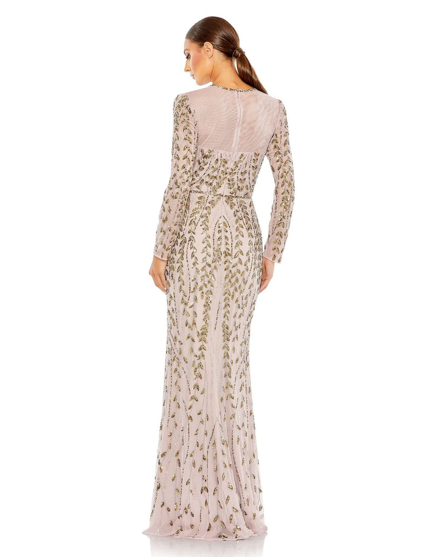 Formal Dresses Formal Long Sleeve Dress Mocha