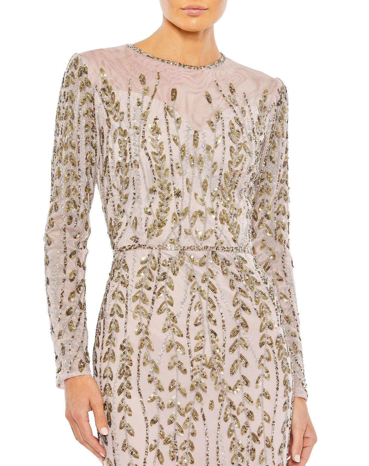 Formal Dresses Formal Long Sleeve Dress Mocha