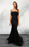Prom Dresses Long Mermaid Formal Feather Prom Dress Black
