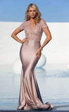 Formal Dresses Long Fitted Lace Evening Dress Blush