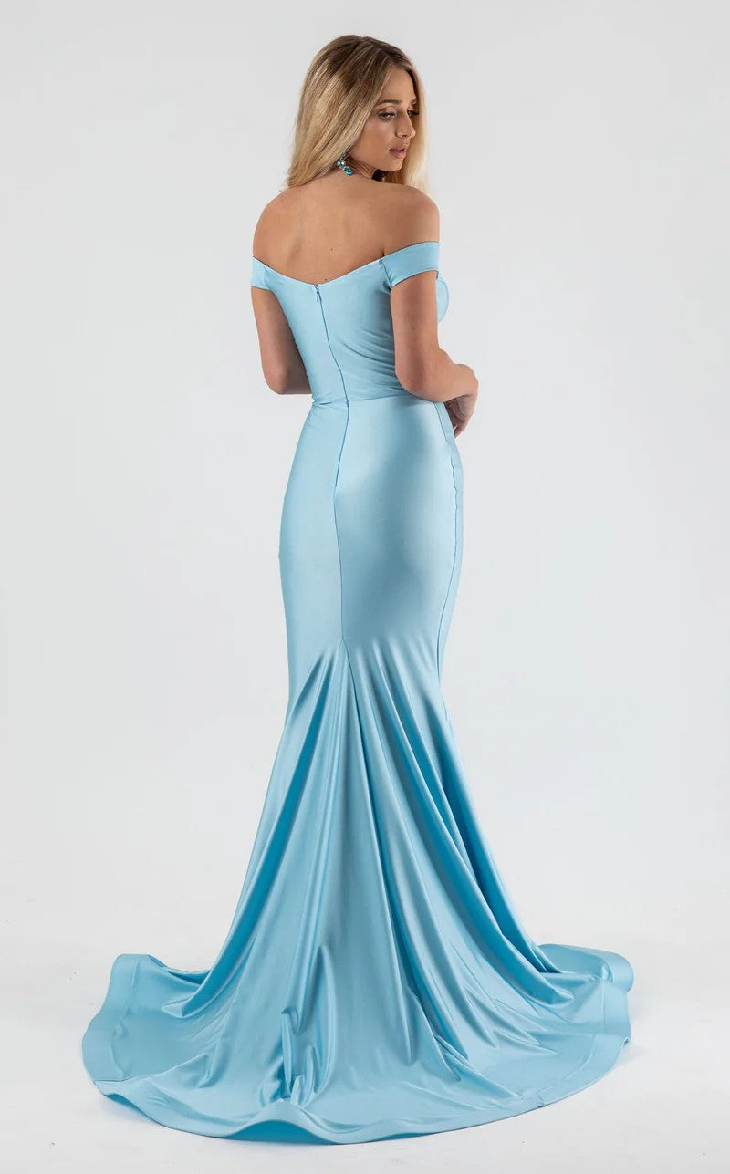 Prom Dresses Mermaid Long Formal Fitted Prom Dress Light Blue