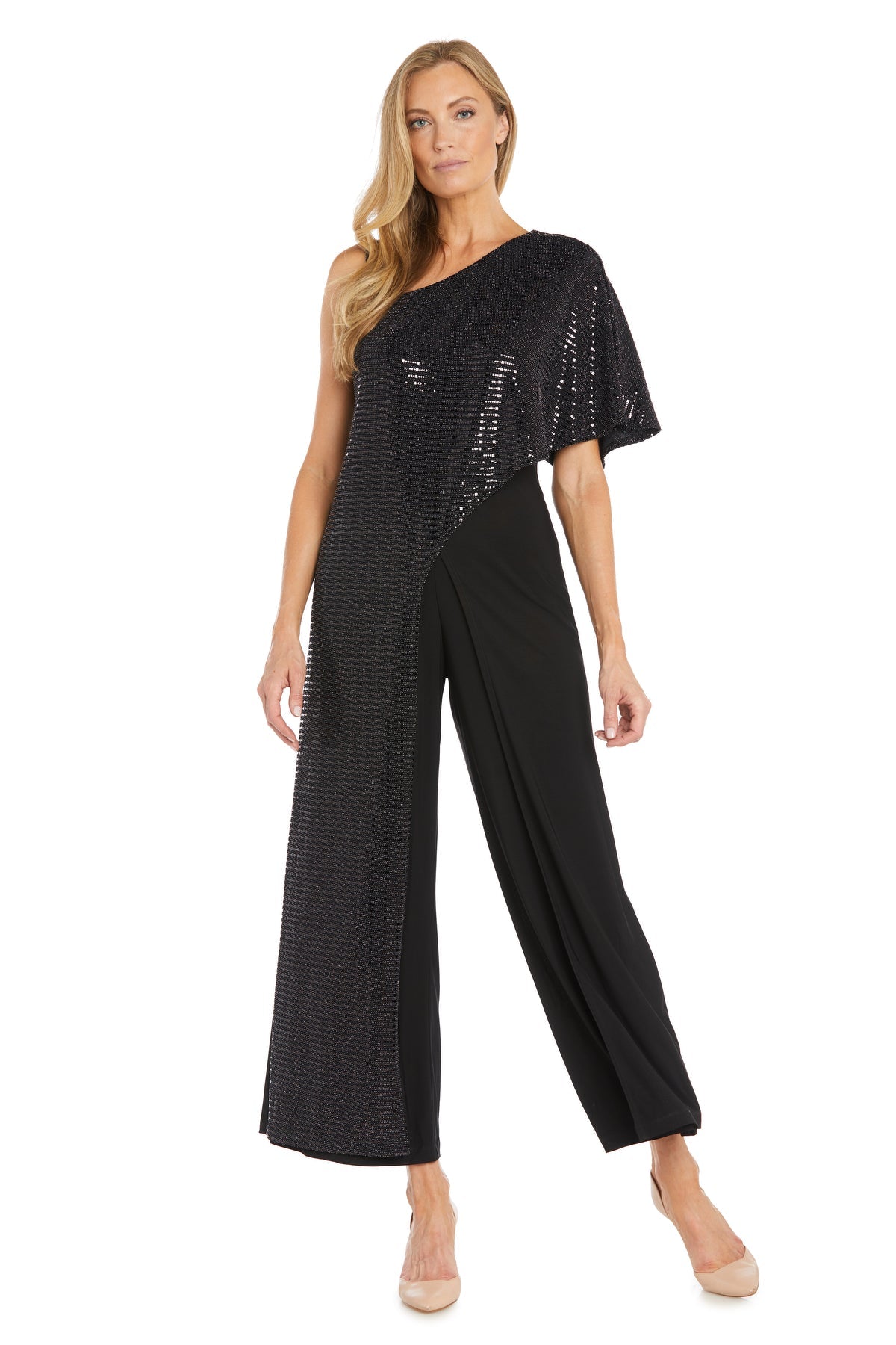 Jumpsuit Long Formal Petite Metallic Jumpsuit Black