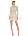 Cocktail Dresses Long Sleeve Short Mini Cocktail Dress Silver Nude